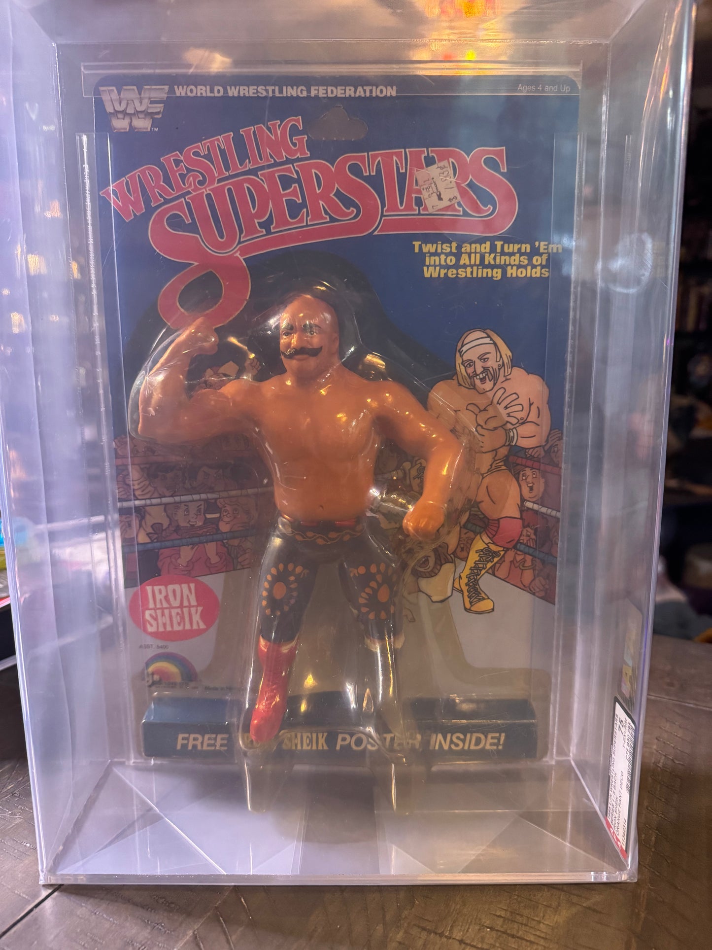1984 LJN Wrestling figure Iron Sheik AFA 75 series 1 5 back